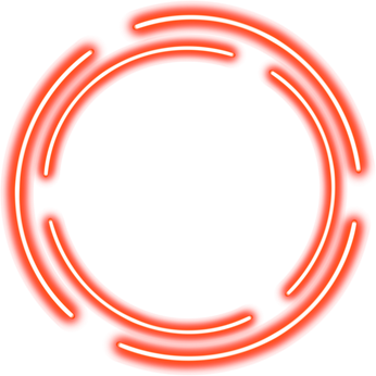 Red neon circle frame